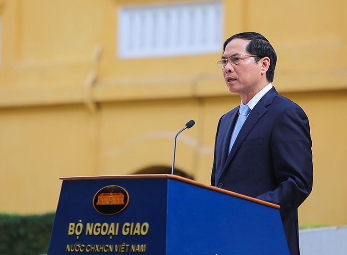 Bộ trưởng Bộ Ngoại giao Bùi Thanh Sơn phát biểu tại buổi lễ